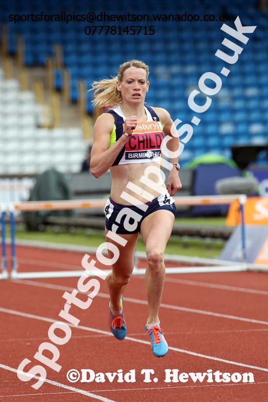 Eilidh Child (Pitreavie) 400 metres hurdles, 2014 Sainsbury's British Championships. Photo: David T. Hewitson/Sports for All Pics